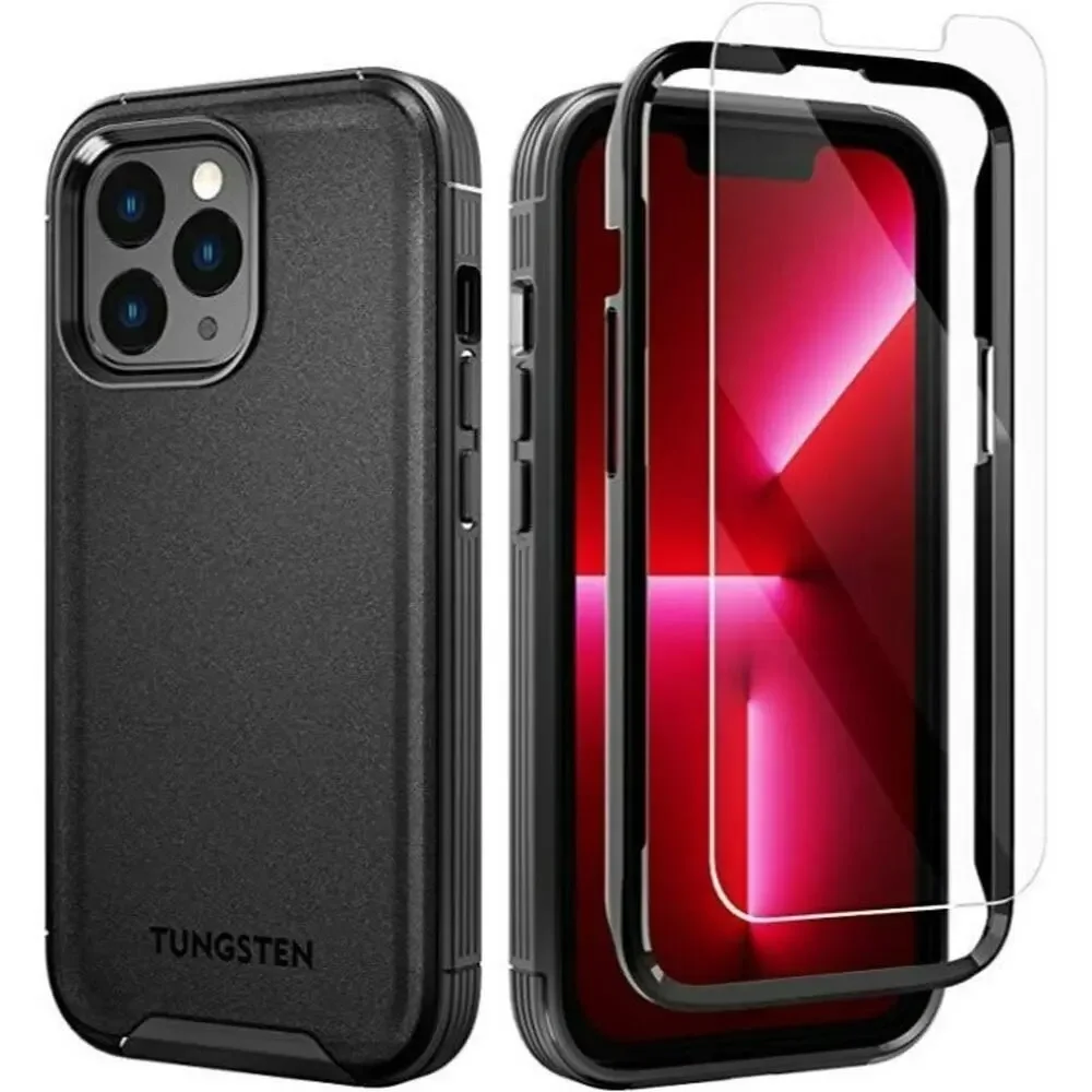 Tungsten Armor Case for iPhone 13 Pro Heavy Duty Protective w/Screen Protector